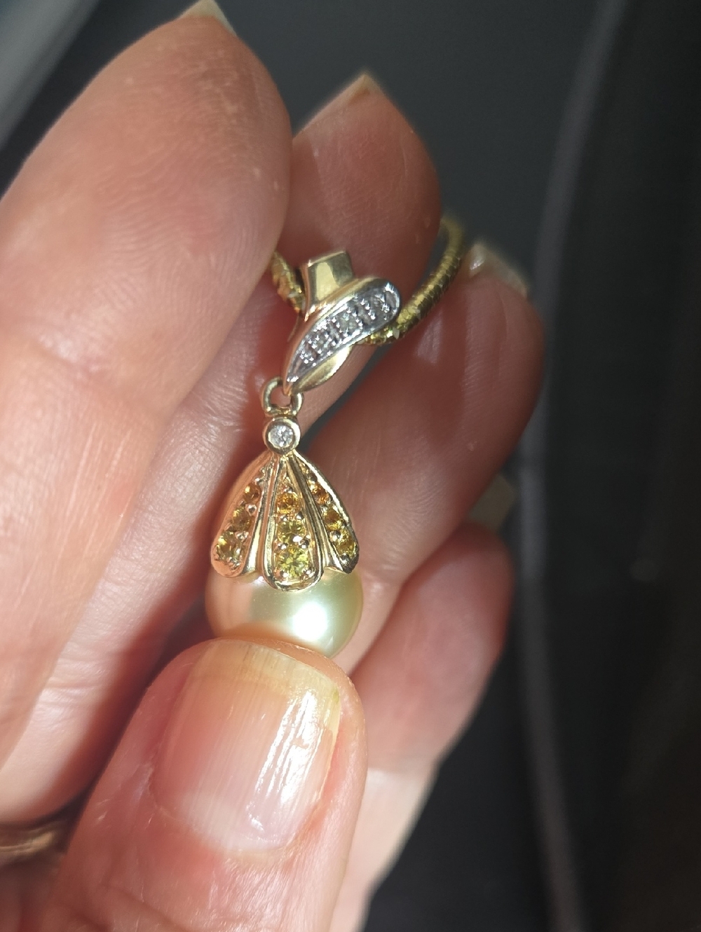 14kt Golden South Sea Pearl Pendant - Picture 10 of 10